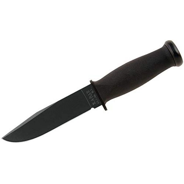 Ka-Bar Kraton Handled Straight Edge Mark 1 Knife , BLACK, 9 3/16-Inch