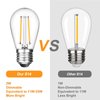 BRIMAX 2w S14 Led Edison Light Bulbs Outdoor 11w Incandescent Filament Bulb Replacement 2700K Bright Warm White Dimmable, E26 Base Durable Led Bulb for Outdoor Patio String Light,15pack