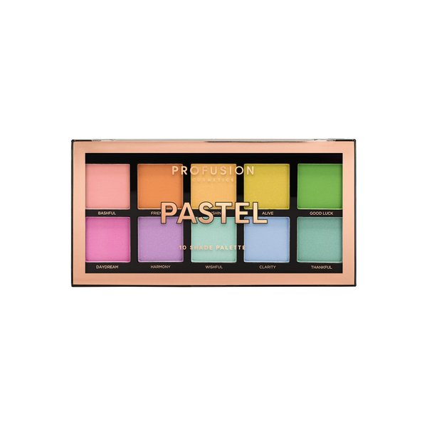 Profusion Cosmetics Pastel 10 Shade Eyeshadow Palette, Richly Pigmented and Vegan Formula with Versatile Multi Finish Hues, Create Stunning and Vibrant Day Looks Smoothly