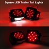 Jamarco Square Led Trailer Tail Lights, 12V Smoked Red Square LED Submersible Trailer Lights Stop Tail Turn Signal Lights License for Utility Trailer Camper Truck RV Marine Snowmobile Left and Right