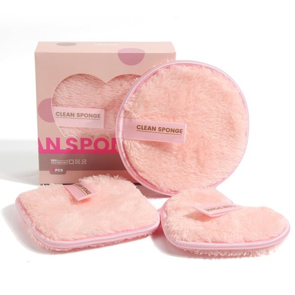 3 Pack Reusable Makeup Remover Pad, Microfiber Washable Beauty Makeup Removing Pads Facial Cleansing Cloths Facial Make Up Removal Wipes