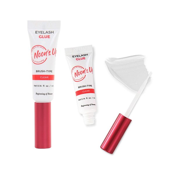 NOON'S UP Eyelash Glue (Clear) - Super Strong Hold Eyelash Adhesive | Waterproof Eyelash Glue | Hypoallergenic Lash Glue for Sensitive Eyes | Clear Eyelash Glue That Blends Naturally (0.14 Fl. Oz.)