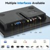 JINSWY 10.1" Security Monitor, 1024x600 HD Display, HDMI VGA BNC AV USB Ports, Built-in Speakers & Remote Control, for CCTV Surveillance, DVR, PC, Raspberry Pi