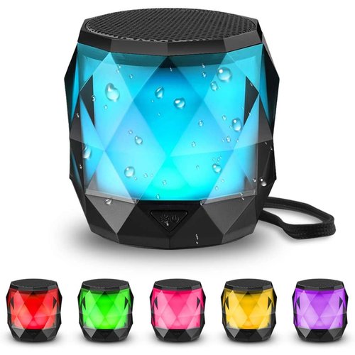 LFS Portable Bluetooth Speaker with Lights, Night Light Wireless Magnetic Waterproof Speaker, 7 Color LED Auto-Changing,TWS,Perfect Mini Speaker for Shower, Home, Outdoor (Multicolor)