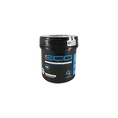 Eco Styling Gel Black Super Protein Black 8 oz,Pack of 2