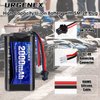 URGENEX 7.4V Li-ion Battery 2000mAh 2S Battery with SM 2P Plug High Capacity for Remote Control RC Boat 2 Pack H101 RC Batteries with 2 USB Chargers
