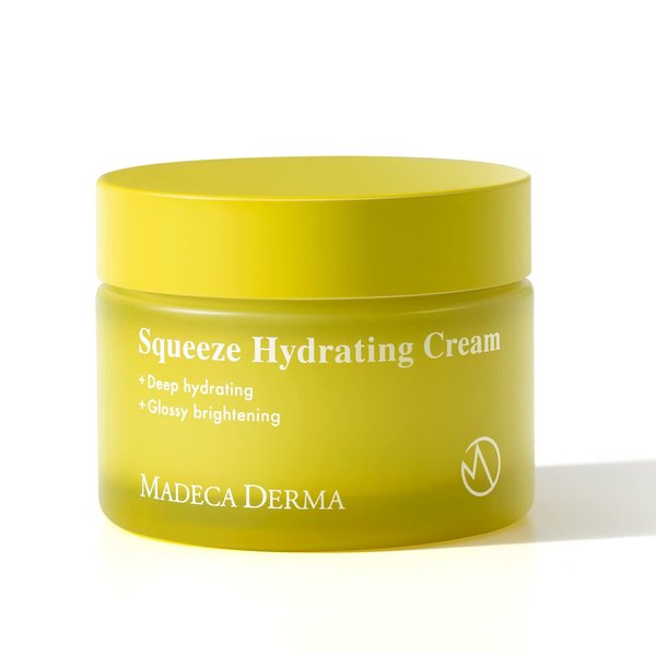 Madeca DERMA Squeeze Hydrating Facial Cream 1.69 FL.OZ for Women - Deep Hydration and Glossy Brightning, Fresh Squeezed Fruits and Vegetables, Prickly Pear Cactus & Carica papaya