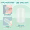 SAVILAND Square Nail Tips – Pre-File Soft Nail Gel Tips Matte Gels X Nails 15 Sizes Natural Nail Tips 360pcs Full Cover No Need Base Gel French Nails Easy to DIY Nail Art Nail Extension DIY Home Gift