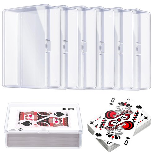 Playing Deck Card Cases Clear Plastic Trading Card Storage Box Acrylic Card Holder Box Compatible with MTG TCG Collectible Trading Card Cases, Each Case for 100 Pcs Cards (6 PCS)