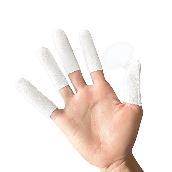 Zxfuture Pack of 100 Cotton Finger cots Protect Fingers Comfortable and Breathable, Absorb Sweat，Cloth Finger cot