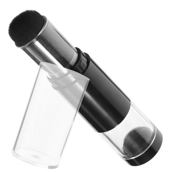 Beaupretty Retractable Blush Brush with Refillable Loose Powder Bottle Jars for Color Highlight Contour Blush Powder Cosmetics