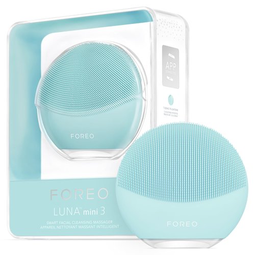FOREO LUNA mini 3 Ultra-hygienic Facial Cleansing Brush - All Skin Types - Face Massager for Clean & Healthy Face Care - Extra Absorption of Facial Skin Care Products - Waterproof - Mint