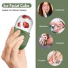 2pcs Ice Roller for Face and Eye, Silicone Ice Facial Roller Ice Holder, Face Ice Mold Skin Care, Face Icers Reusable Ice Cube Roller for Shrink Pores Anti Wrinkle Reduce Puffiness, Green Purple