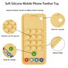 Whisary Mobile Phone Shape Teething Toys，Silicone Baby Teether Toys with Pacifier Clip for Babies 0-3 Months 3-6 Months,Baby Chew Toys Sensory Toys for Babies 6-18 MonthsGirls Pack 1 (SJ-Orange)