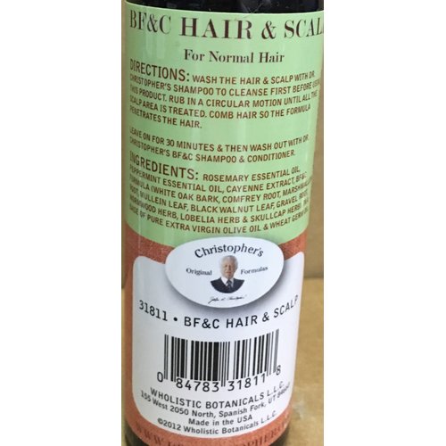 CHRISTOPHER'S ORIGINAL FORMULAS BF&C Hair & Scalp Massage Oil 4 OZ