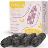 ECO ROOTS Organic Bamboo Floss Refill x4 Rolls, Eco Friendly Dental Charcoal Floss | Reusable & Vegan Bamboo Tooth Flossers | Zero Waste, Plastic Free, Biodegradable