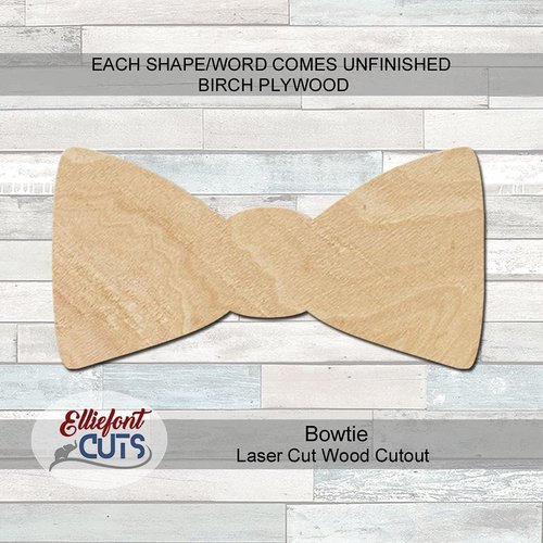 Bowtie Wood Cutouts for crafts, Laser Cut Wood Shapes 5mm thick Baltic Birch Wood, Multiple Sizes Available