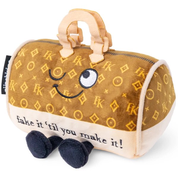 Punchkins Handbag Plushie, Funny Meme Gag Gift, Comical Plush Collectible, Stocking Stuffer Present, Great for Emotional Support, Fun Desk Accessory, Weighted Base for Display