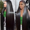 22 Inch Straight Lace Front Wigs Human Hair Pre Plucked 13x4 HD Transparent Lace Front 180 Density Glueless Human Hair Wigs for Black Women Brazilian Virgin Frontal Wigs Human Hair