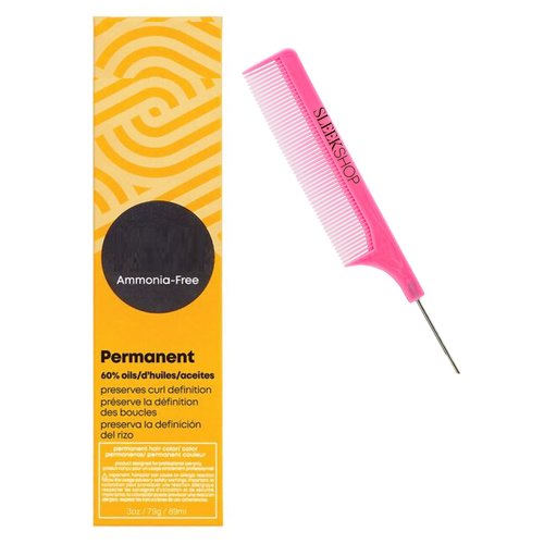 sarf Comb + COIL COLOR Ammonia-Free Permanent Hair Color Dye, 100% White/Grey Hair Coverage, 2024-2025 version (w/ SIeekshop PINK Rat Tail Steel Pin Comb 080123) Cream Haircolor Creme (6N Light Brown Neutral)