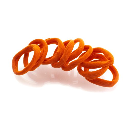 My Lello Girls Small Premium Ponytail Holder Seamless Hair Bands Tangerine 20pcs