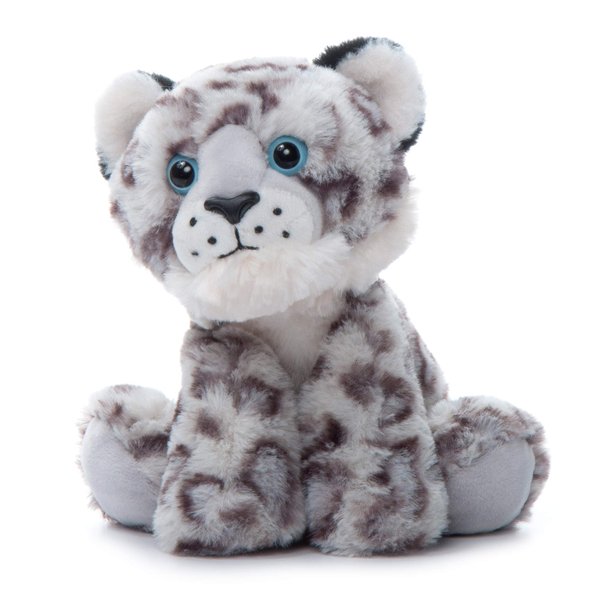 The Petting Zoo Snow Leopard Stuffed Animal Plushie, Gifts for Kids, Wild Onez Wildlife Animals, Leopard Plush Toy, 8 inches