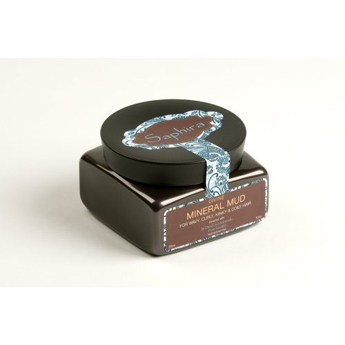 Saphira Divine Mineral Mud for Curly and Wavy Hair, Hair Moisturizer and Deep Conditioning Hair Mask for Shine and Bounce, Sulfate-Free, Paraben-Free, Vegan, 8.5 Ounce, Original Packaging