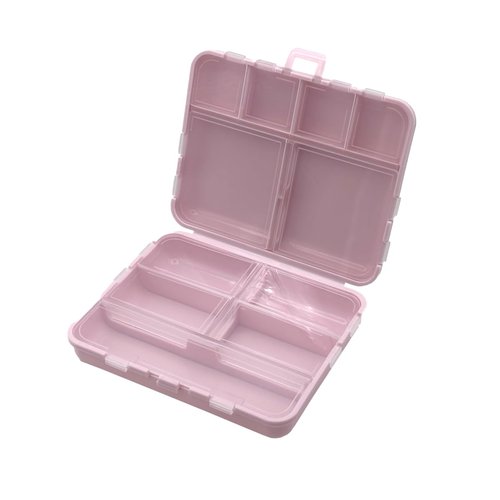 Ezy Dose Foldable Pill Case, Medicine Planner, Vitamin Organizer Box, Convenient and Easy to Use, 11 Individual Compartments with Various Sizes, Travel Friendly, Compact Pocket Pharmacy Style, Pink