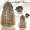KooKaStyle Hair Extensions, 7PCS Clip in Long Mermaid Wavy Hair Extensions Thick Natural Hairpieces Double Weft for Women Full Head (20 Inch, Beach Blonde)