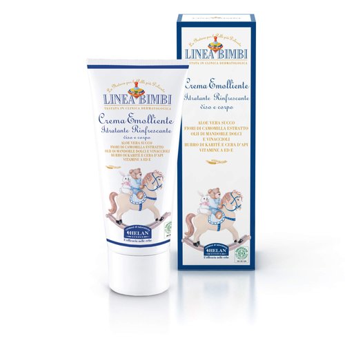 Helan Linea Bimbi- Soothing Baby Lotion for Face & Body with Vitamin E, Aloe Vera & Beeswax, Moisturizing & Refreshing Baby Cream for Delicate Skin, Baby Essentials for Newborn, Made in Italy 100fl oz