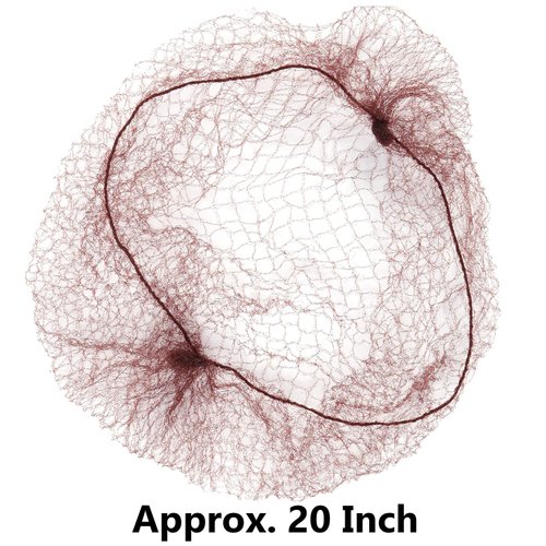 HAKZEON 400 PCS 20 Inch 50CM Hair Nets, Invisible Hair Net for Food Service, Black and Brown Elastic Mesh Wig Nets for Hairstyling Bun Ballet Dancer Stewardess Kitchen