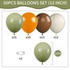 Sage Green and Orange Balloons, 12 Inch Green Brown Orange Balloons Olive Green Brown Beige Jungle Safari Wild Woodland Balloon for Birthday Wedding Baby Shower Party Decorations