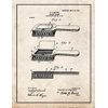 Hair Brush Patent Print Old Look with Border (5" x 7") M15924