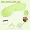 BeHoomi Weighted Eye Mask for Sleeping, Soft Heated Eye Mask, Moist Heat Warm Compress for Eyes, Natural Green Tea& Flaxseeds Microwave Reusable Sleep Mask, Must Haves for Women Spa, Home, Office