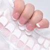 LIFOOST Gel Nail Art Wraps French Tip White Jelly Pink Adhesive Nail Stickers 22 Polish Strips Art Manicure Kits for DIY at Home