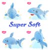 BSTAOFY 20'' LED Shark Soft Plush Toy Night Light Up Stuffed Animal Ocean Life Luminous Glow in The Dark Bedtime Companion Gifts for Kids Friends Birthday Valentines Christmas Festivals, Blue
