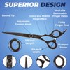 Bucchelli 7 Inch Hair Cutting Scissors Professional - Japanese 440A Barber Scissors 7 Inch - Salon Scissors for Hair -Micro Bevel Edge with Adjustable Tension Knob - Hair Shears Black (Black Right 7")