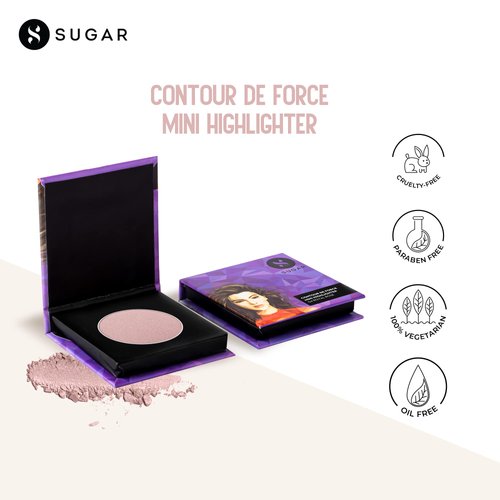 SUGAR Cosmetics Contour De Force Mini Highlighter - 04 Royal Rose (Rosey Taupe) Lightweight, Easily Blendable, Illuminating Bronzer, Matte Finish