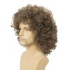 Salaibs Curly Brown Short Wigs for Men Natural Shaggy 80s Rocker Wig Realistic Synthetic Heat Resistant Hair Wig for Daily Party Use