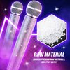 Fake Microphone Prop Sparkly Bling Rhinestones Microphone Prop Plastic Play Microphone Pretend Glitter Bedazzled Microphones for Disco Stage Living Broadcast Live Streaming Party(Silver)