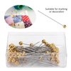Sewing Pins, 100pcs Straight Pins Golden Pearlized Ball Head Pins Straight Pin for Fabric Straight Quilting Pin with Plastic Box for DIY Sewing Craft Dressmaker Jewelry Decoration