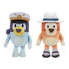 Bluey Friends Plush, Exclusive 2pk Plush Toys Including Captain and Holiday Bingo, Detailed Soft Plush Made, 6.5-9 inch / 16-23 cm Tall
