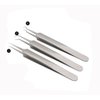 1Set(3PCS) Silver Professional Remove Blackheads Tweezers Set - Stainless Steel Straight/Slanted & Pointed Splinter/Bend Curved Blemish Extractor Tool for Acne Zit Cystic Blemish Whitehead Popping