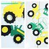 3 Pcs Tractor Bunting Tractor Felt Banner Party Decoration for Birthday Decoration Tractor Party Supplies
