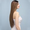 X-TRESS Ombre Brown Straight Hair Synthetic Wigs for Women 28 Inch Long Straight For Halloween Party Wig