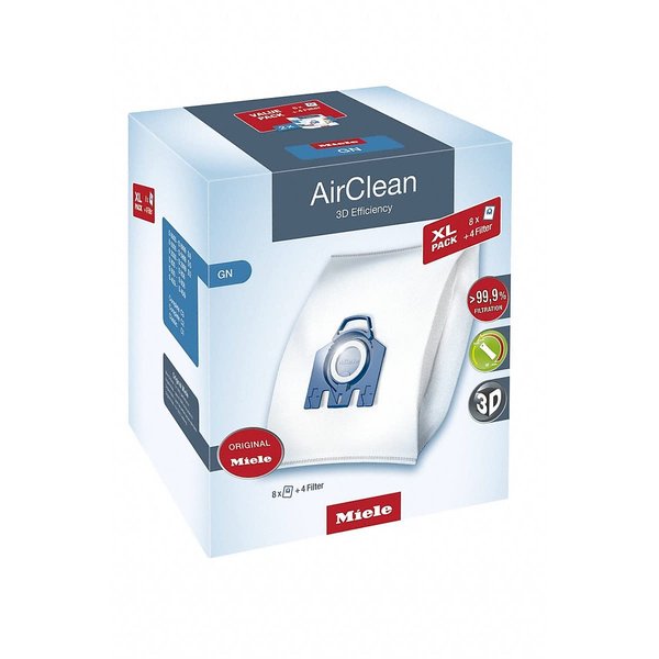 Miele AirClean XL Pack 3D GN Vacuum Cleaner Bags, Pack of 8