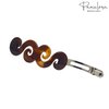 Parcelona French Swirl Medium Tortoise Shell Celluloid Hair Clip Barrette - 3 Inches