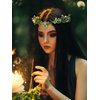SWEETV Fairy Leaf Crowns for Women Elven Princess Tiara Flower Elf Headpiece for Cosplay Halloween Costume Photoshoot Wedding