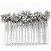 Bridal Wedding Flower Floral Tiara Hair Comb Faux Pearl Bridesmaid Gift for Women Girlfriend Mom Lady Prom Beauty Pageant Clear Rhinestones Hair Accessory Costume Wedding Jewelry
