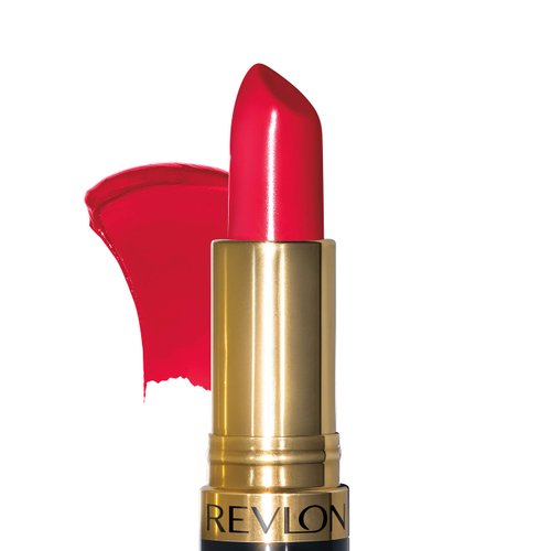 Revlon Super Lustrous Lipstick, High Impact Lipcolor with Moisturizing Creamy Formula, Infused with Vitamin E and Avocado Oil in Reds & Corals, Revlon Red (730) 0.15 oz